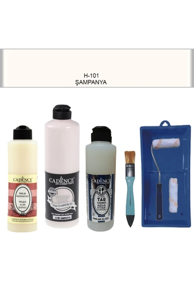 Banyo Mutfak Boyası-Cadence Multi H-101 Şampanya 500Ml Pya250Ml Taş Vernik Parlak 250Ml Saten Rulo ürün görseli 1