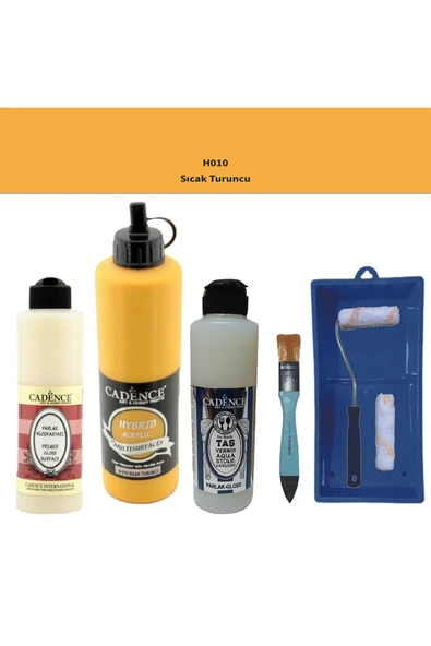 Banyo Mutfak Boyası-Cadence Multi H-010 Sıcak Turuncu 500Ml Pya250Ml TaşVernikParlak250Ml Saten Rulo ürün görseli 1