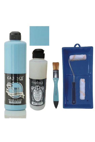 Mobilya Boyası- Multisurface H-098 Irmak Mavisi 500Ml Ultimate Vernik Mat 250Ml SatenRuloSet ürün görseli 1