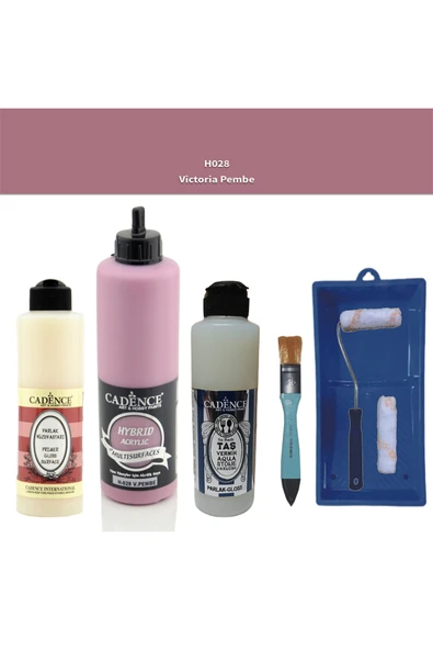 Banyo Mutfak Boyası-Cadence Multi H-028 V. Pembe 500Ml Pya 250Ml Taş Vernik Parlak 250Ml Saten Rulo ürün görseli 1