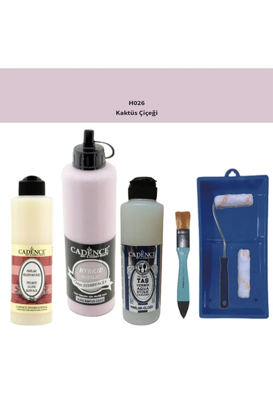 Banyo Mutfak Boyası-Cadence Multi H-026 Kaktus Çiçeği 500Ml Pya250Ml TaşVernikParlak250Ml Saten Rulo ürün görseli 1