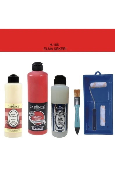Banyo Mutfak Boyası-Cadence Multi H-106 Elma Şekeri 500Ml Pya250Ml Taş Vernik 250Ml Saten Rulo ürün görseli 1