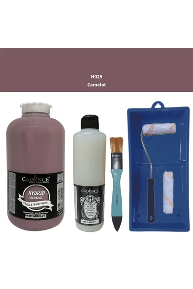 Mobilya Boyası-Cadence Multisurface H-029 Camelot 2000Ml Ultimate Vernik Mat 500Ml Saten Rulo Set ürün görseli 1