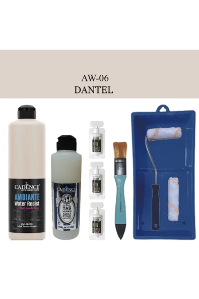 Fayans Tezgah B.-Ambiente Islak Zemin Aw-06 Dantel 500Ml Katalizör 30Gr Taş Vernik 250 Rulo Set ürün görseli 1