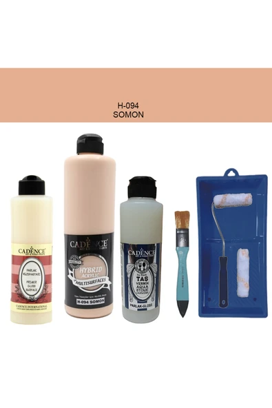 Banyo Mutfak Boyası-Cadence Multi H-094 Somon 500Ml Pya250Ml Taş Vernik Parlak 250Ml Saten Rulo ürün görseli 1