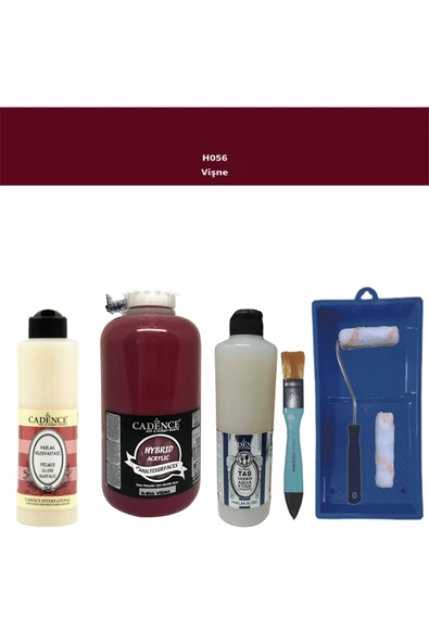 Banyo Mutfak Boyası-Cadence Multi H-056 Vişne 2Lt Pya 500Ml Taş Vernik Parlak 500Ml Ruloset ürün görseli 1