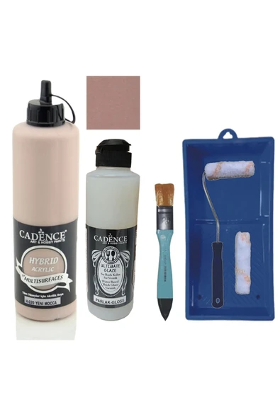 Mobilya Boyası-Cadence Multisurface H-020 Yeni Mocca 500Ml Ultimate Vernik Parlak 250Ml SatenRuloSet ürün görseli 1