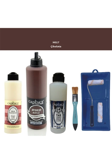 Banyo Mutfak Boyası-Cadence Multi H-017 Çikolata 500Ml Pya 250Ml Taş Vernik Parlak 250Ml Saten Rulo ürün görseli 1