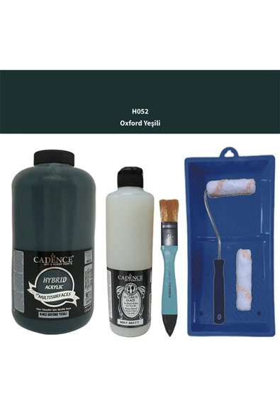 Mobilya Boyası-Cadence Multisurface H-052 Oxford Yeşil 2000Ml Ultimate Vernik Mat 500Ml SatenRuloSet ürün görseli 1