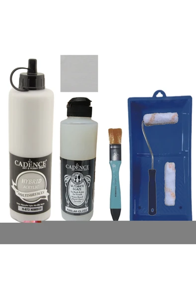 Mobilya Boyası-Cadence Multisurface H-072 Nımbus 500Ml Ultimate Vernik Parlak 250Ml Saten Rulo Set ürün görseli 1