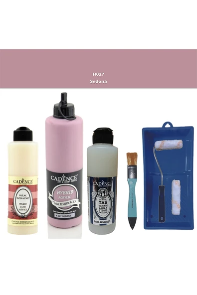 Banyo Mutfak Boyası-Cadence Multi H-027 Sedona 500Ml Pya 250Ml Taş Vernik Parlak 250Ml Saten Rulo ürün görseli 1