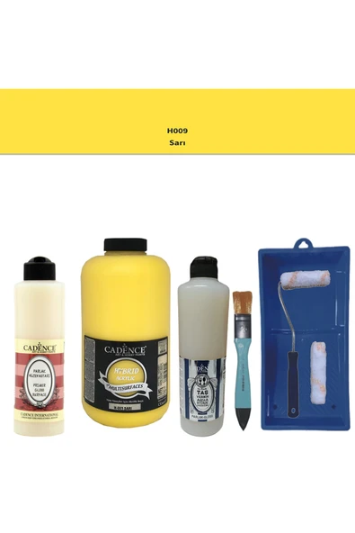 Banyo Mutfak Boyası-Cadence Multi H-009 Sarı 2Lt Pya 500Ml Taş Vernik Parlak 500Ml Ruloset ürün görseli 1