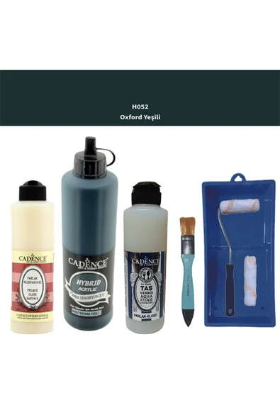 Banyo Mutfak Boyası-Cadence Multi H-052 Oxford Yeşili 500Ml Pya250Ml Taş Vernik Par 250Ml Saten Rulo ürün görseli 1