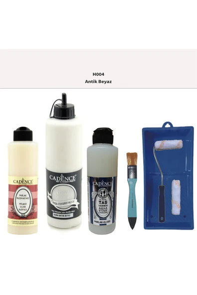Banyo Mutfak Boyası-Cadence Multi H-004 Antik Beyaz 500Ml Pya250Ml Taş Vernik Parlak250Ml Saten Rulo ürün görseli 1