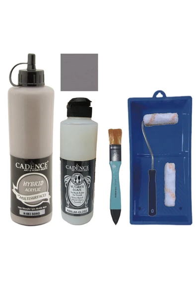 Mobilya Boyası-Cadence Multisurface H-083 Soho 500Ml Ultimate Vernik Parlak 250Ml Saten Rulo Set ürün görseli 1