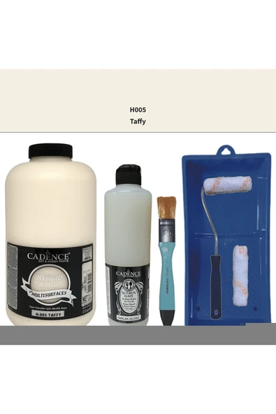 Mobilya Boyası-Cadence Multisurface H-005 Taffy 2Lt Ultimate Parlak Vernik 500Ml Saten Rulo Set ürün görseli 1