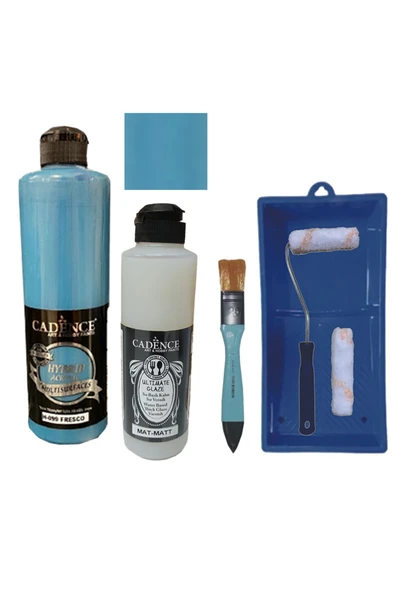 Mobilya Boyası-Cadence Multisurface H-099 Fresco 500Ml Ultimate Vernik Mat 250Ml Saten Rulo Set ürün görseli 1