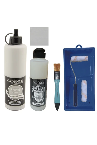 Mobilya Boyası-Cadence Multisurface H-072 Nımbus 500Ml Ultimate Vernik Mat 250Ml Saten Rulo Set ürün görseli 1
