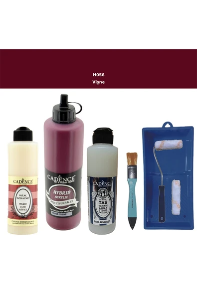 Banyo Mutfak Boyası-Cadence Multi H-056 Vişne 500Ml Pya250Ml Taş Vernik Parlak 250Ml Saten Rulo ürün görseli 1