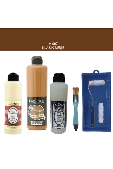 Banyo Mutfak Boyası-Cadence Multi H-097 Klasik Meşe 500Ml Pya250Ml Taş Vernik Par 250Ml Saten Rulo ürün görseli 1