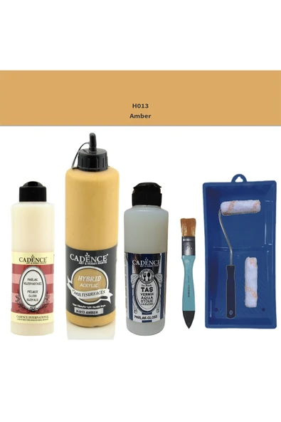 Banyo Mutfak Boyası-Cadence Multi H-013 Amber 500Ml Pya 250Ml Taş Vernik Parlak 250Ml Saten Rulo ürün görseli 1