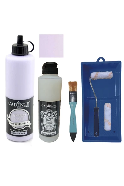 Mobilya Boyası-Cadence Multisurface H-031 Açık Lila 500Ml Ultimate Vernik Parlak 250Ml SatenRuloSet ürün görseli 1