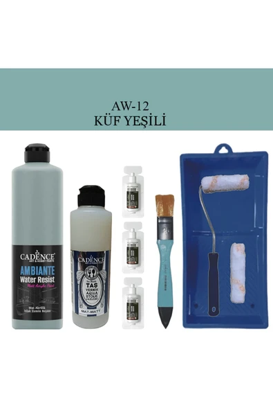 Fayans Tezgah B-Ambiente Islak Zemin Aw-12 KüfYeşil 500Ml Katalizör30Gr TaşVernik Mat 250 SatRuloSet ürün görseli 1