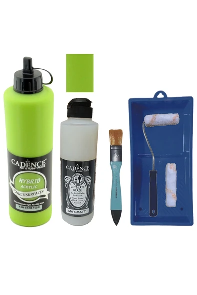 Mobilya Boyası-Cadence Multisurface H-046 Fıstık Yeşil 500Ml Ultimate Vernik Mat 250Ml SatenRuloSet ürün görseli 1