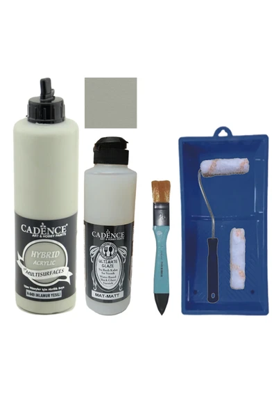 Mobilya Boyası-Cadence Multisurface H-049 Ihlamur Yeşil 500Ml Ultimate Vernik Mat 250Ml SatenRuloSet ürün görseli 1