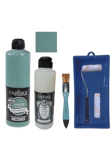 Mobilya Boyası-Cadence Multisurface H-111 KraliyetYeşili 500Ml Ultimate VernikParlak250Ml SatRuloSet ürün görseli 1