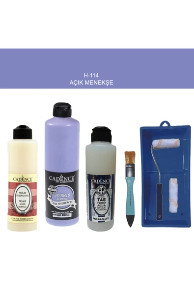Banyo Mutfak Boyası-Cadence Multi H-114 Açık Menekşe  500Ml Pya250Ml Taş Vernik 250Ml Saten Rulo ürün görseli 1