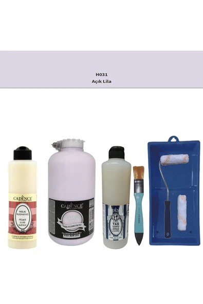 Banyo Mutfak Boyası-Cadence Multi H-031 Açık Lila 2Lt Pya 500Ml Taş Vernik Parlak 500Ml Ruloset ürün görseli 1