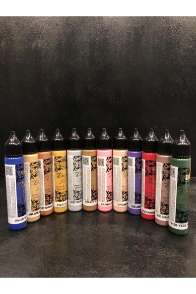3d Boncuk Boya 12 Lı Set 3 / Boyutlu Boya 25 Ml X 12 Adet 3d Boncuk Boya Set ürün görseli 1