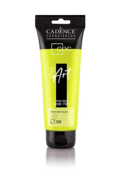 PR059 Fosforlu Sarı Cadence Proart Heavy Body Akrilik Boya 120ML - Cadence Tüp Akrilik Boya ürün görseli 1