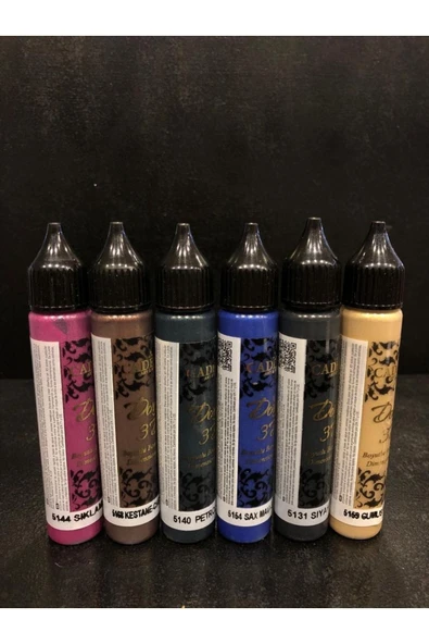 3d Boncuk Boya 6 Lı Set 3 / Boyutlu Boya 25 Ml X 6 Adet 3d Boncuk Boya Set ürün görseli 1