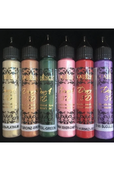 3d Boncuk Boya 6 Lı Set 3 / Boyutlu Boya 25 Ml X 6 Adet ürün görseli 1