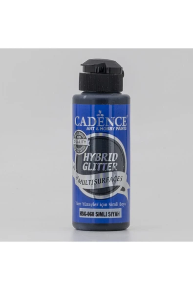 Simli Gümüş Siyah Hybrid Glitter Multisurface Akrilik Boya Hsg-060 Siyah 120ml ürün görseli 1