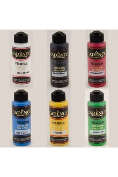 Premium Akrilik Boya Canlı Renkler 6x120ml Set ürün görseli 1