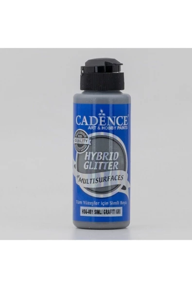 Simli Gümüş Grafiti Gri Hybrid Glitter Multisurface Akrilik Boya Hsg-081 Grafiti Gri 120ml ürün görseli 1