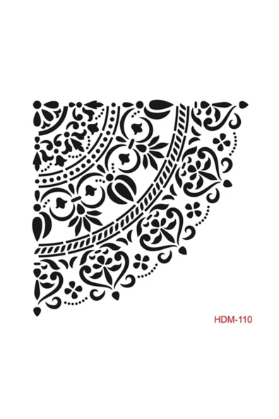 Mandala Köşe Stencil (şablon) 25x25 Cm ürün görseli 1