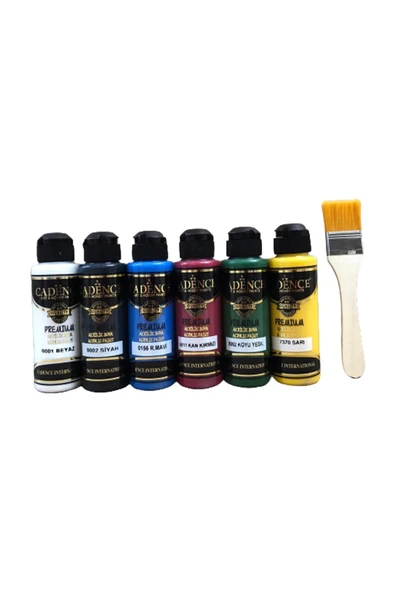 Akrilik Boya Seti Ve Fırça 120 ml 6lı ürün görseli 1