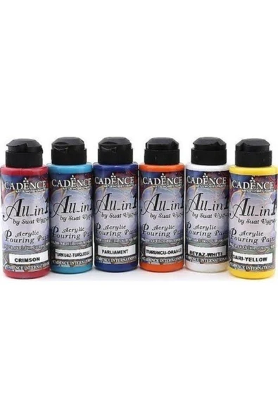All-in1 Hazır Akrilik Pouring Boya Seti 6'lı 120ml ürün görseli 1