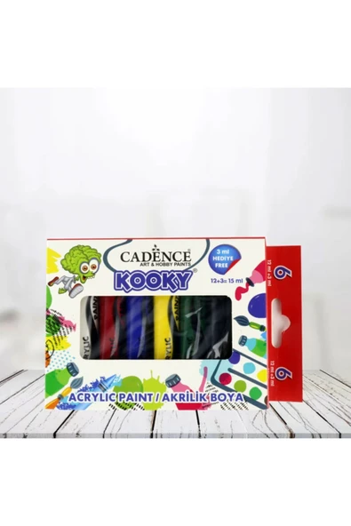 Kooky 6'lı 12ml+3ml Akrilik Boya ürün görseli 1