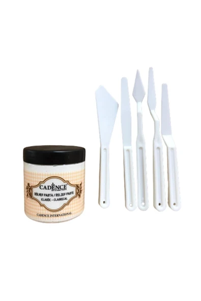 Cadence Rölyef Pasta 250ml + Spatula Seti 5'li ürün görseli 1