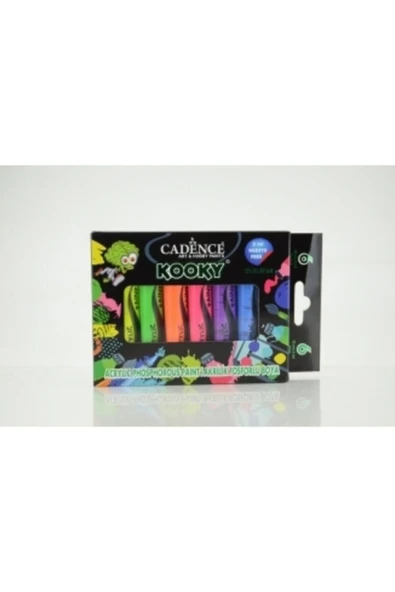 Kooky 6'lı 12ml+3ml Fosforlu Akrilik Boya ürün görseli 1
