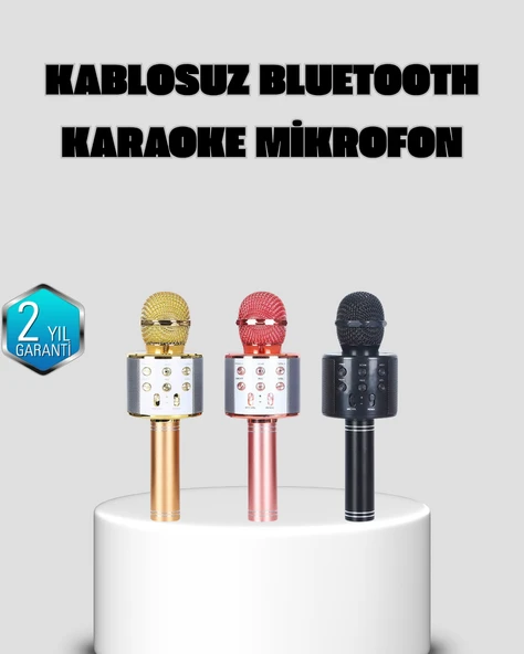 Taşınabilir Karaoke Mikrofon – Bluetooth, USB ve AUX Girişli ürün görseli 1