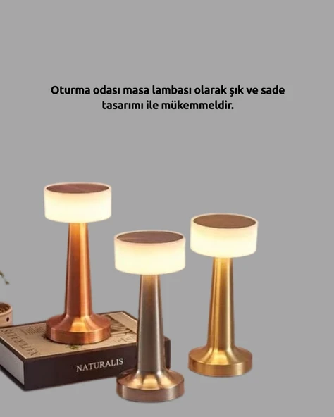 Şarj Edilebilir LED Masa Lambası – USB Girişli, Metal Yapı - Resim 5