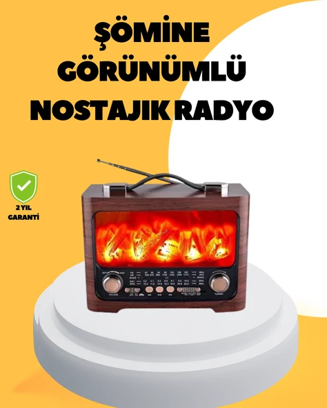 Taşınabilir Şömine Görünümlü Bluetooth Hoparlör – Solar Şarjlı, Alev Işıklı, 7W Ses ürün görseli 1