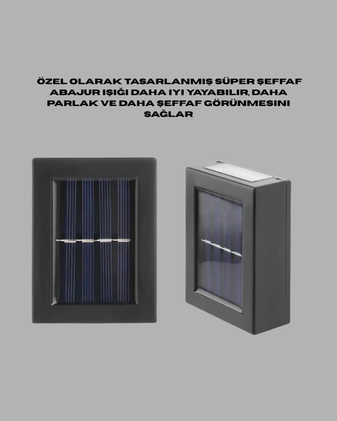 Şeffaf Abajurlu Duvar Tipi Solar Işık - Resim 3