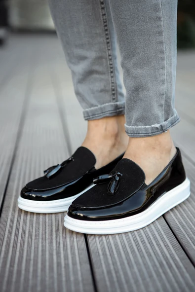 CH002 - RBT Loafer Verniciata Erkek Ayakkabı SIYAH ürün görseli 1